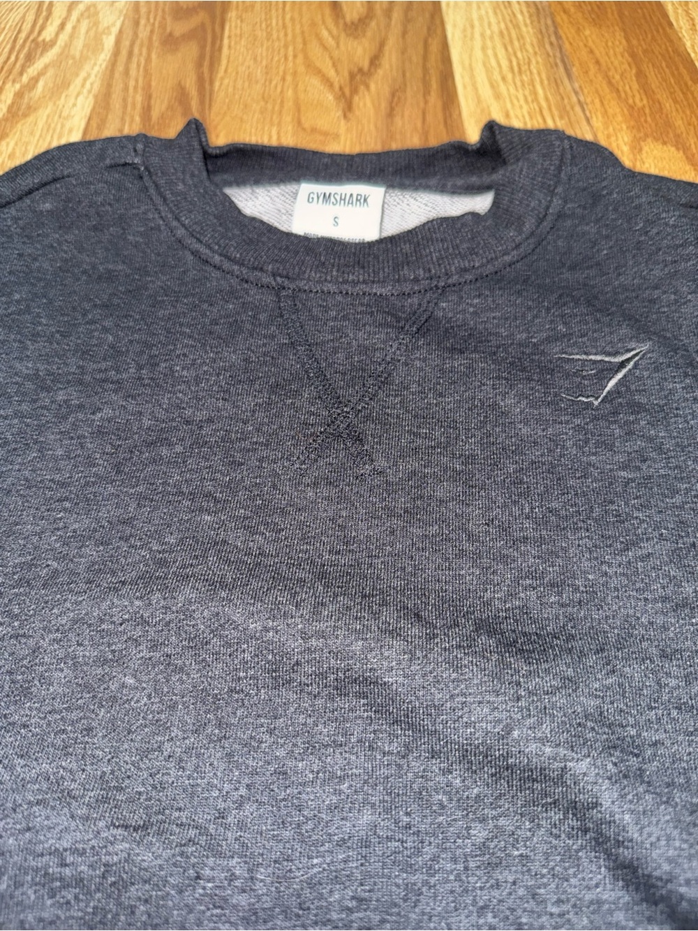 Gymshark Rest Day Sweats Cropped Pullover Sweatshirt Dark Gray Marl Size Small - Picture 4 of 11